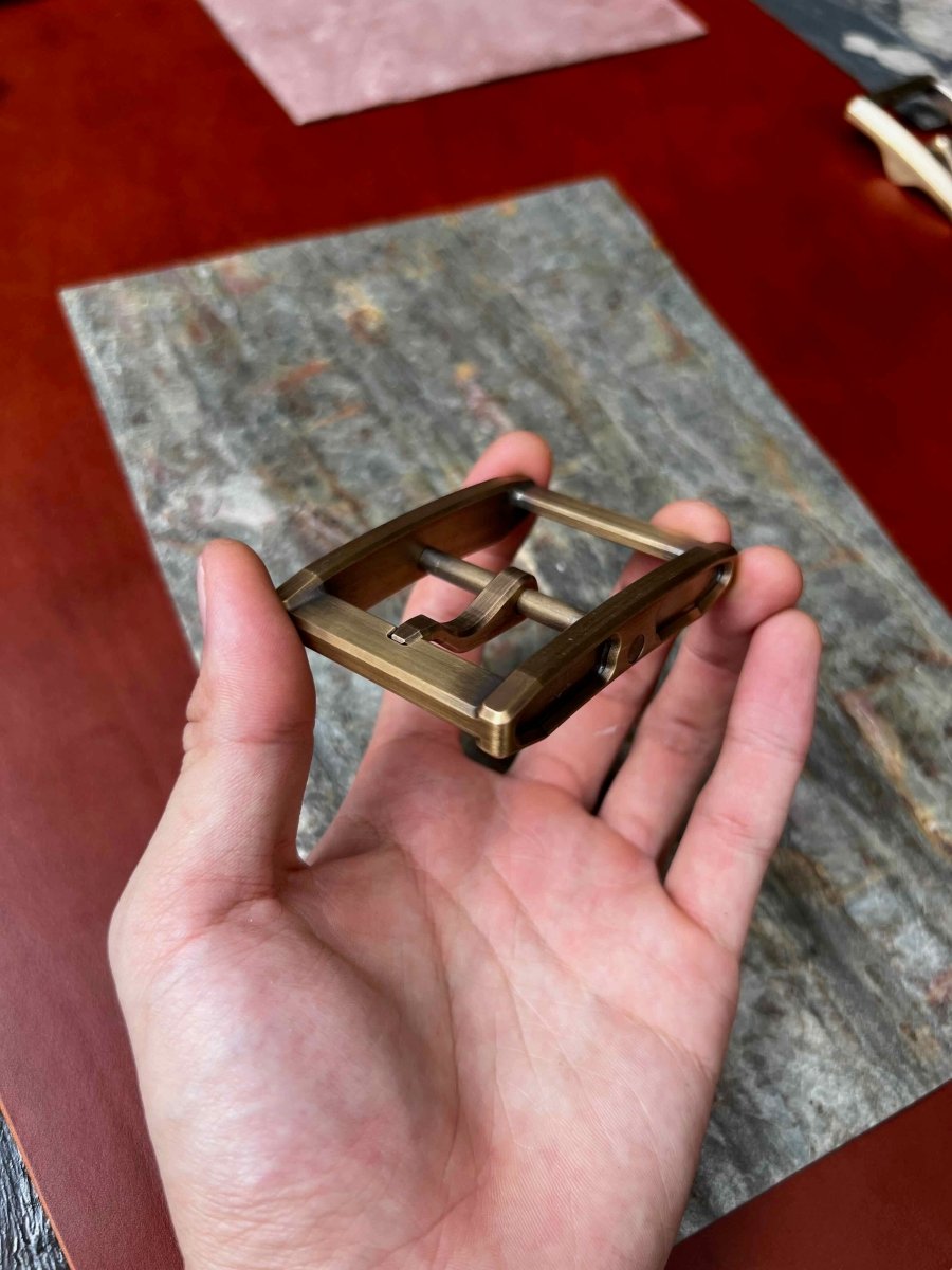 Brass Belt Buckle - Type C - JunLinLeather
