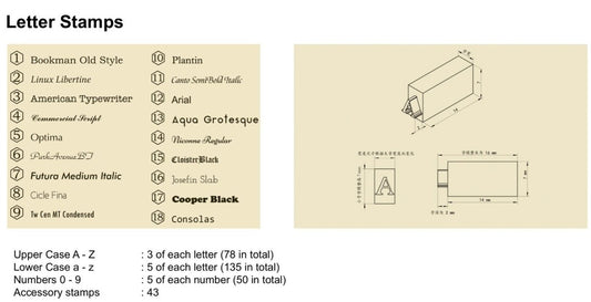 Maxita Letter Stamps - JunLinLeather