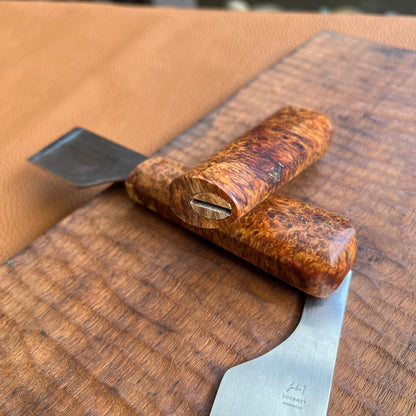 Journey Skiver - Amboyna Burl (28mm) - JunLinLeather