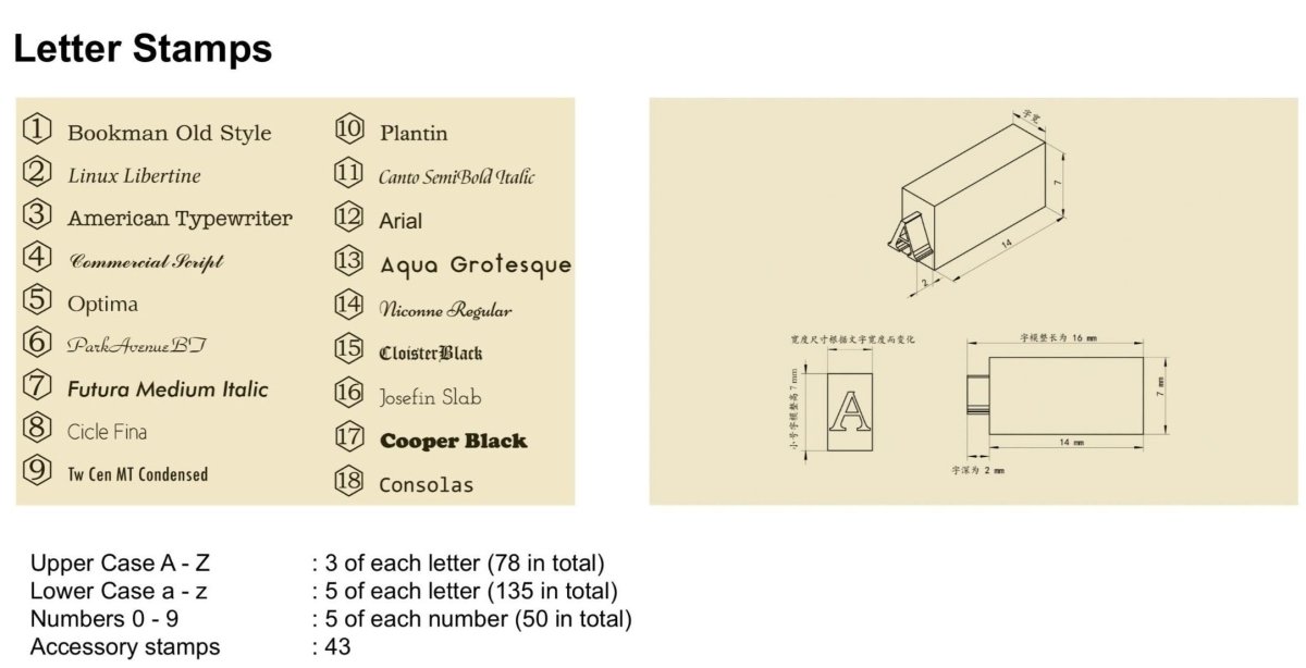 Maxita Letter Stamps - JunLinLeather